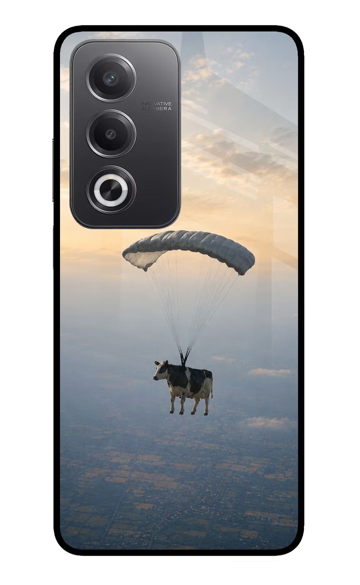 Skydiving Cow Oppo A3 Pro 5G Glass Case