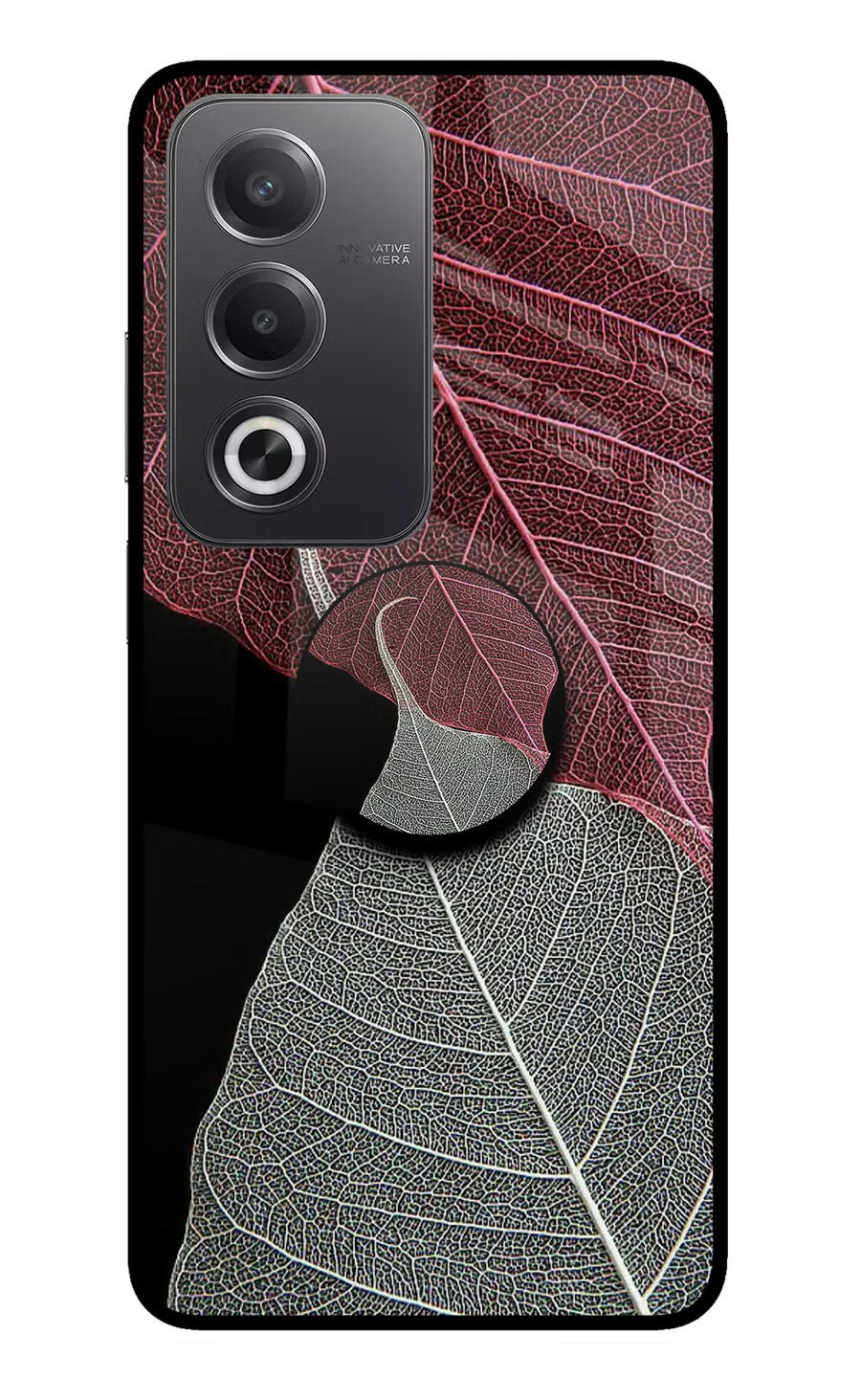 Leaf Pattern Oppo A3 Pro 5G Pop Case, Glass case