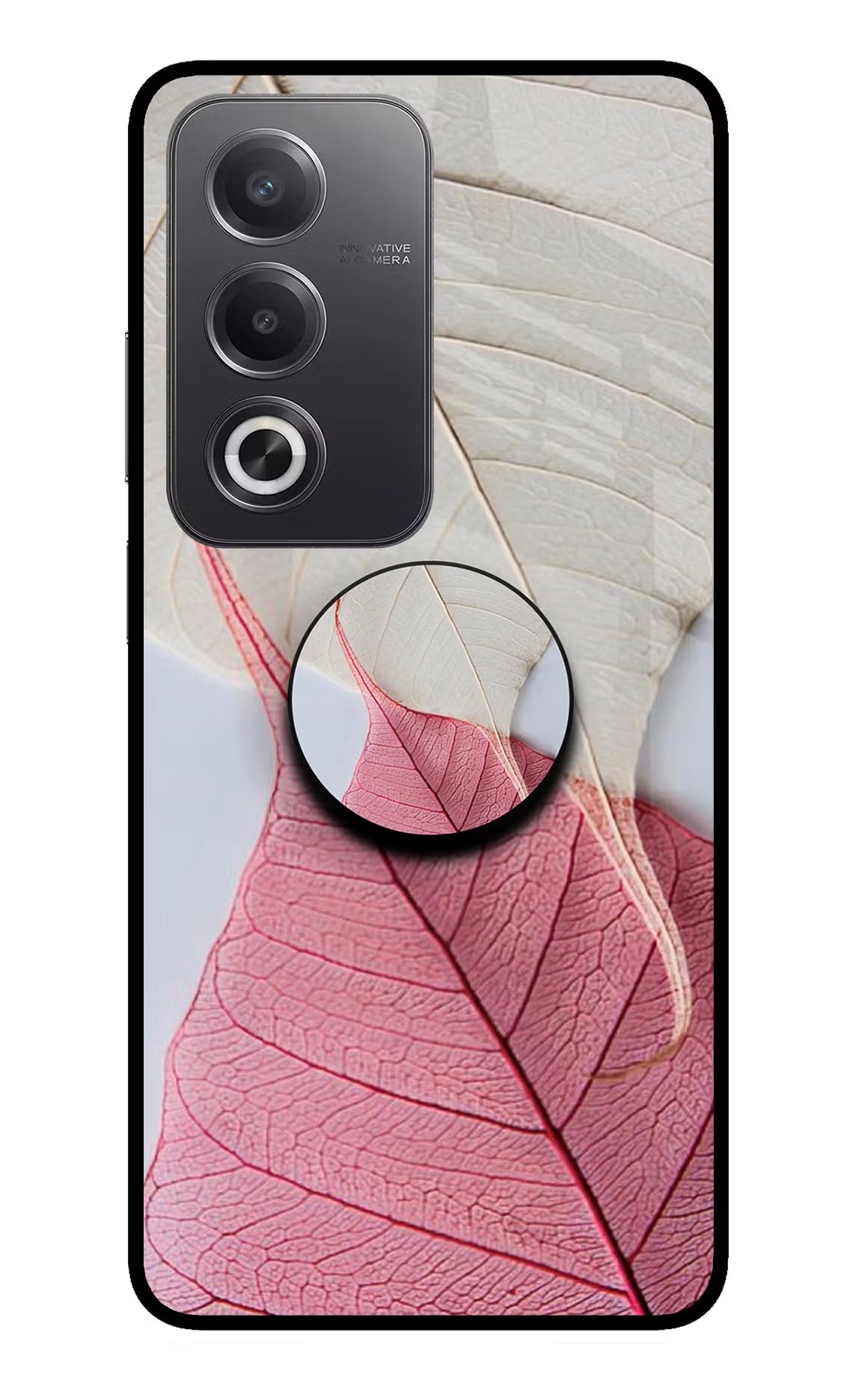 White Pink Leaf Oppo A3 Pro 5G Pop Case by Casekaro