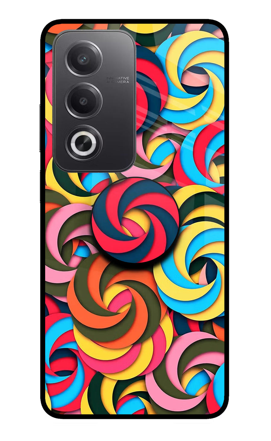 Spiral Pattern Oppo A3 Pro 5G Pop Case, Glass case
