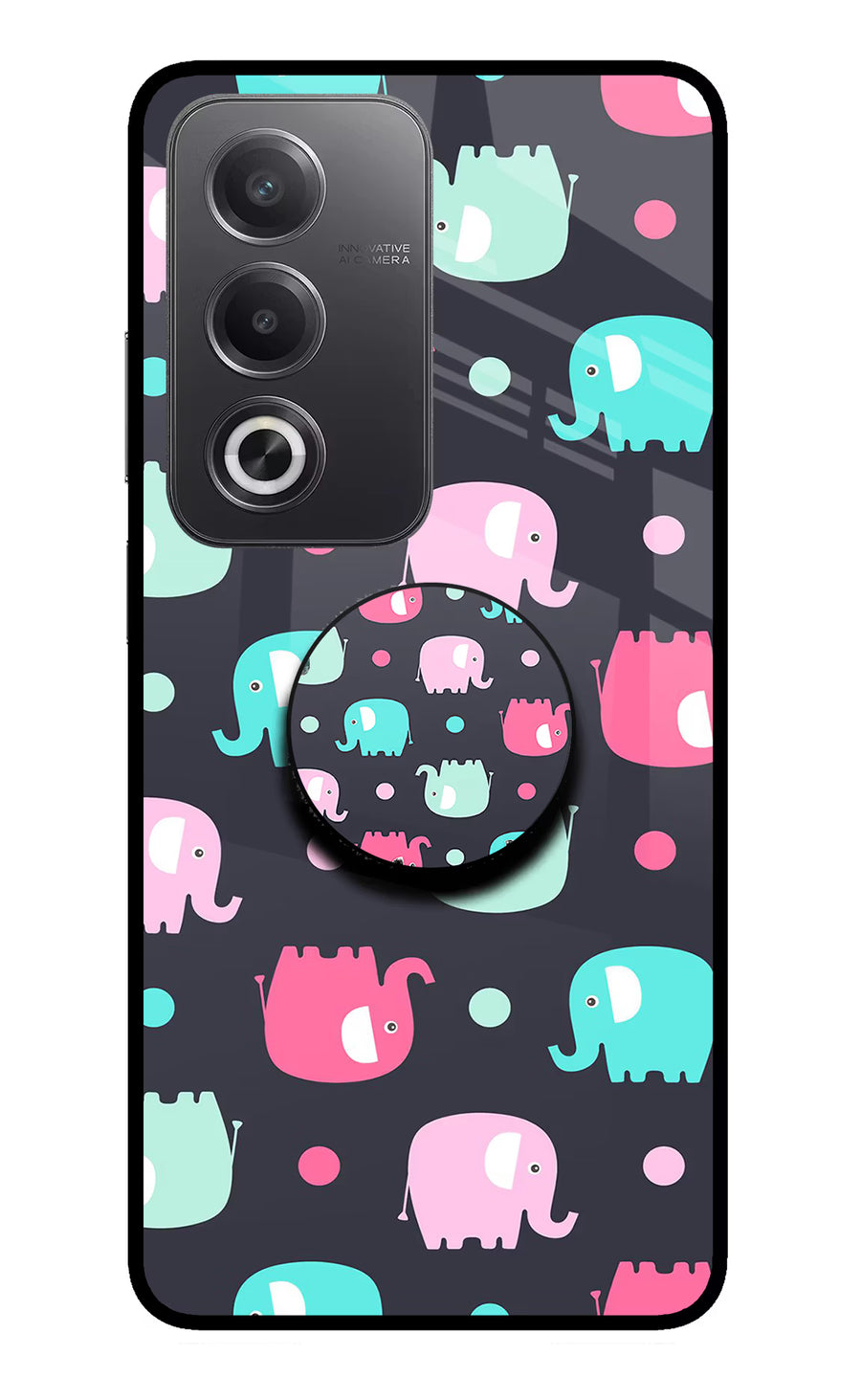Baby Elephants Oppo A3 Pro 5G Pop Case, Glass case
