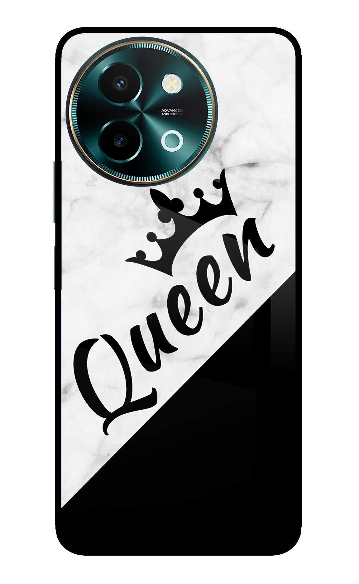 Queen Vivo Y58 5G Glass Case Back Cover by Casekaro