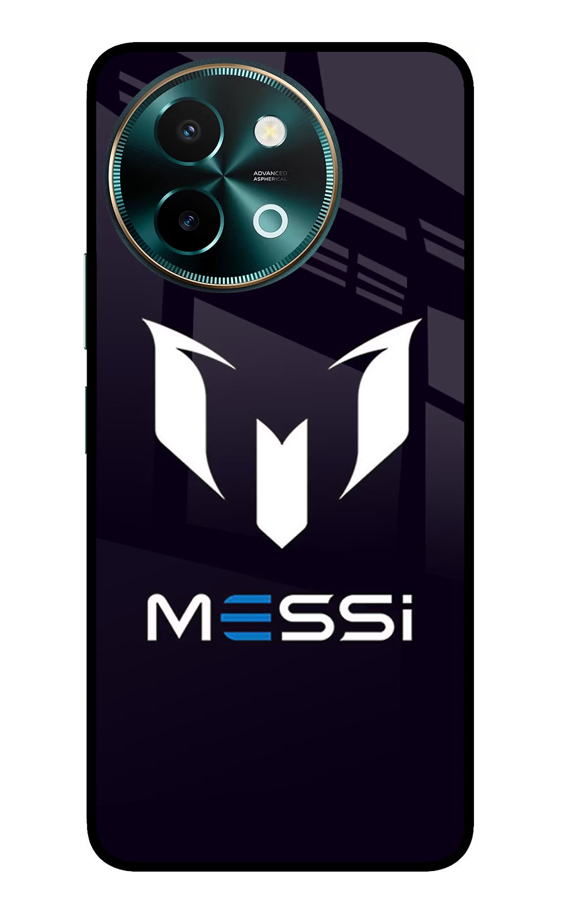 Messi Logo Vivo Y58 5G Glass Case Back Cover by Casekaro