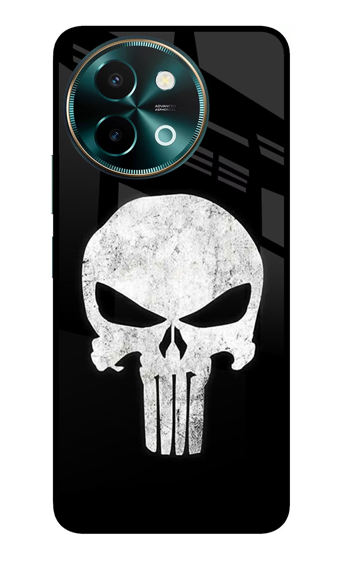 Punisher Skull Vivo Y58 5G Glass Case Back Cover by Casekaro