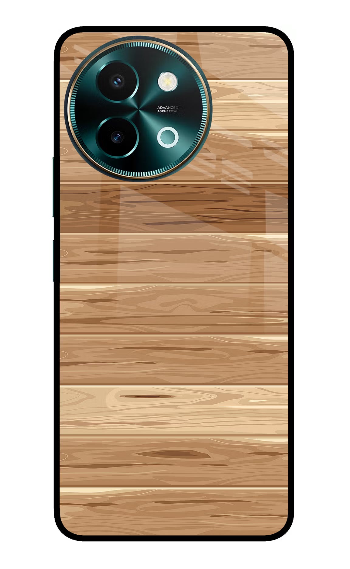 Wooden Vector Vivo Y58 5G Glass Case Back Cover by Casekaro