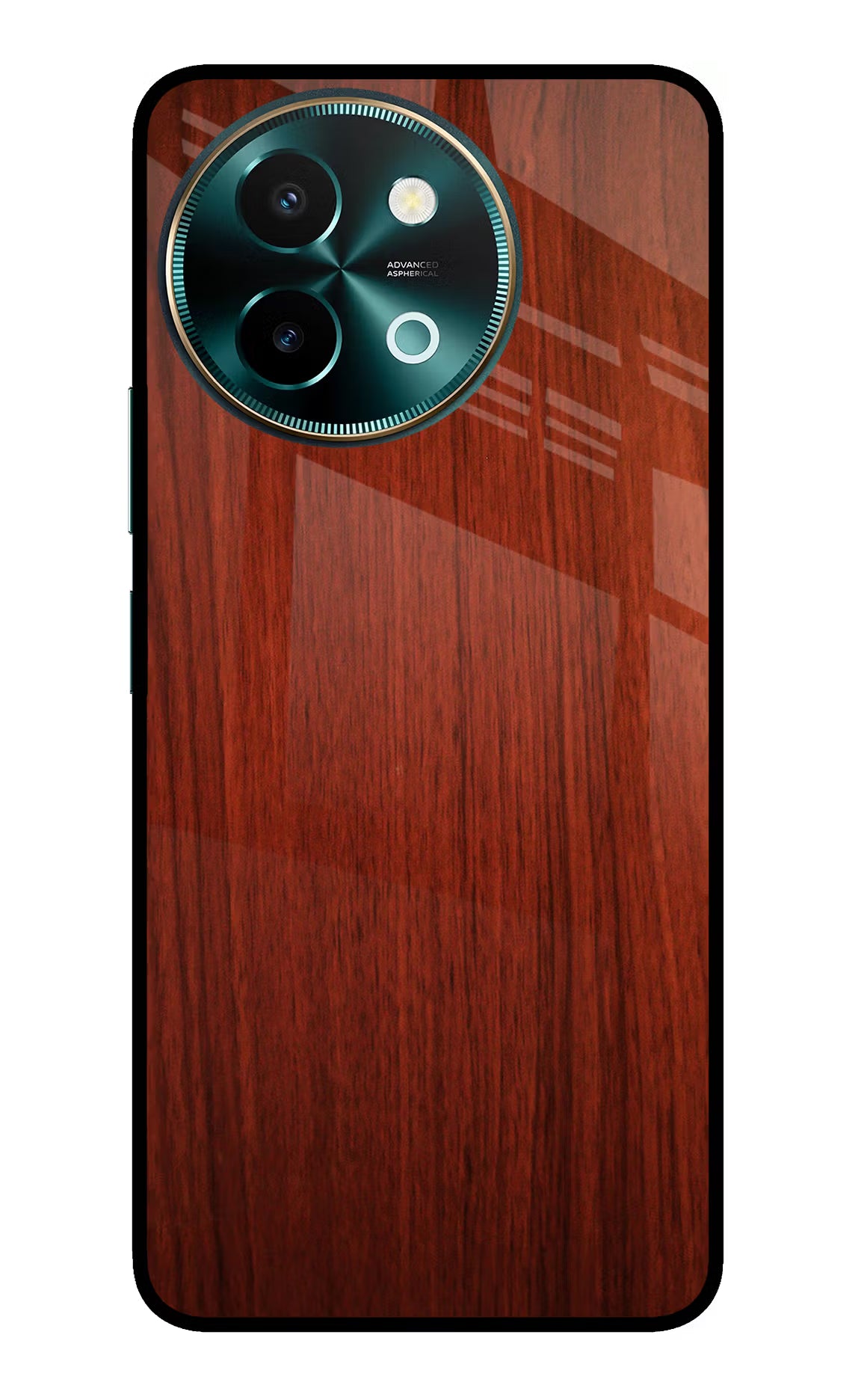 Wooden Plain Pattern Vivo Y58 5G Glass Case Back Cover by Casekaro