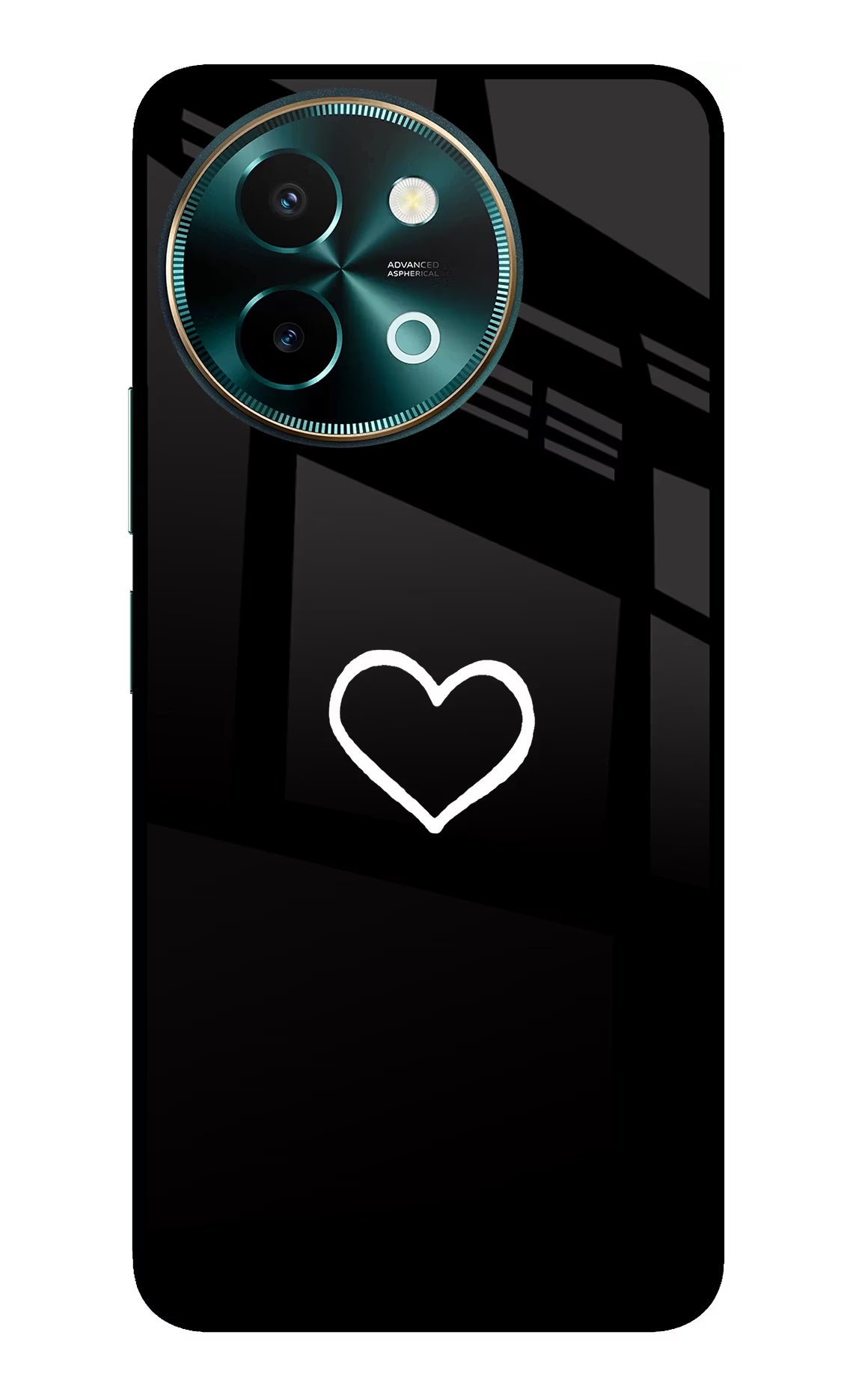 Heart Vivo Y58 5G Glass Case Back Cover by Casekaro
