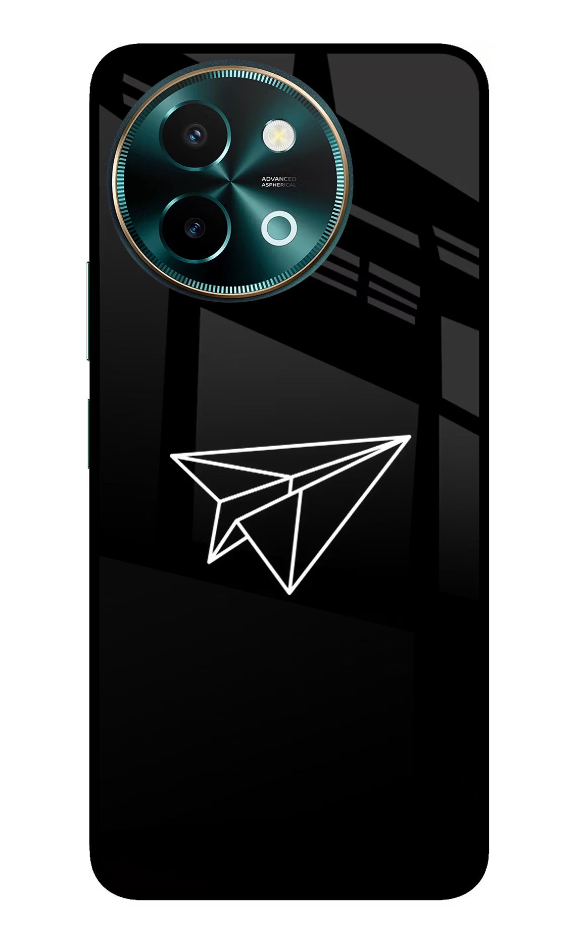 Paper Plane White Vivo Y58 5G Glass Case Back Cover by Casekaro