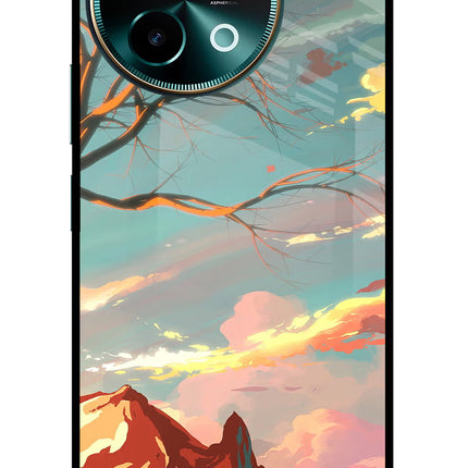 Scenery Vivo Y58 5G Glass Case Back Cover by Casekaro