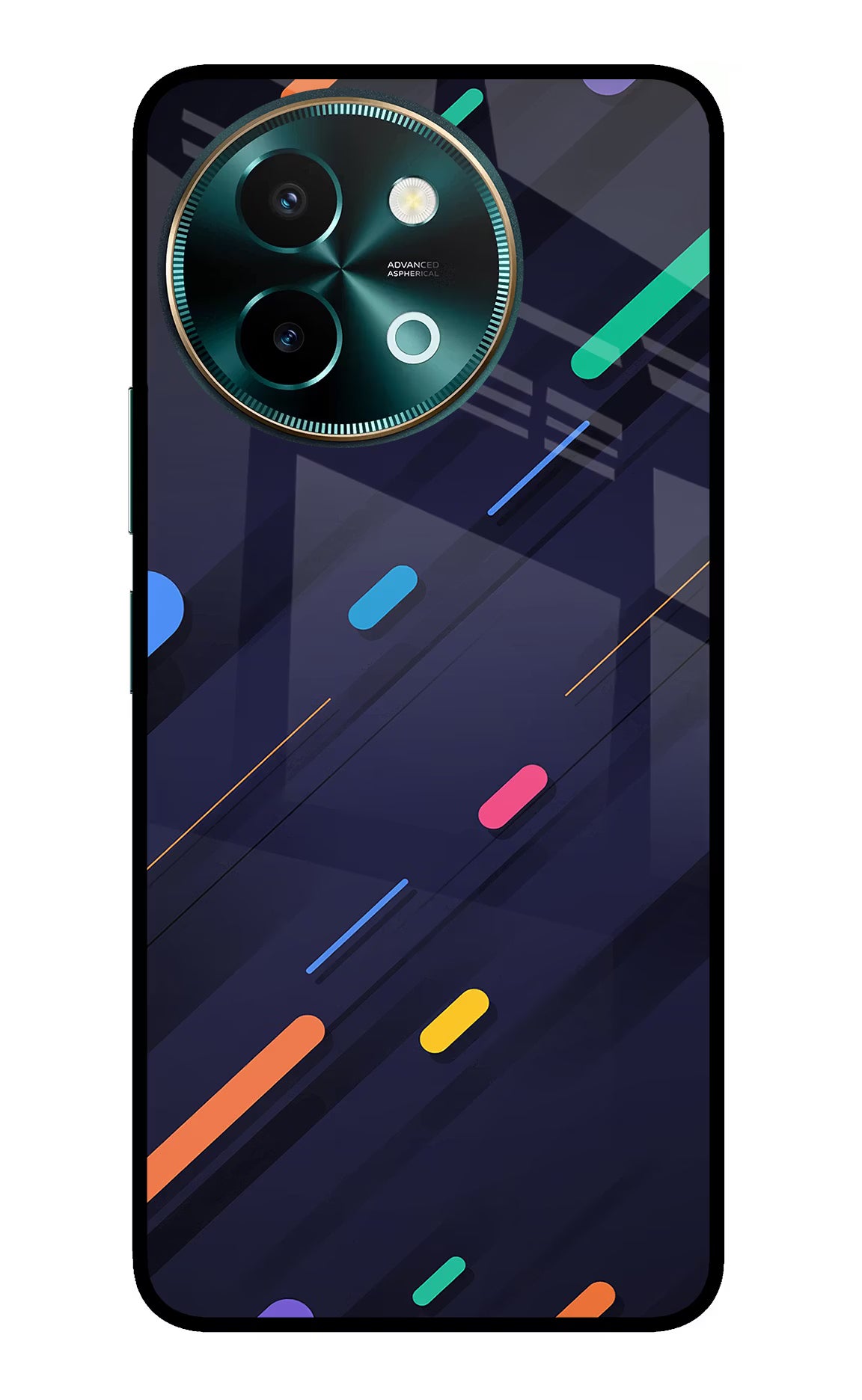 Abstract Design Vivo Y58 5G Glass Case Back Cover by Casekaro