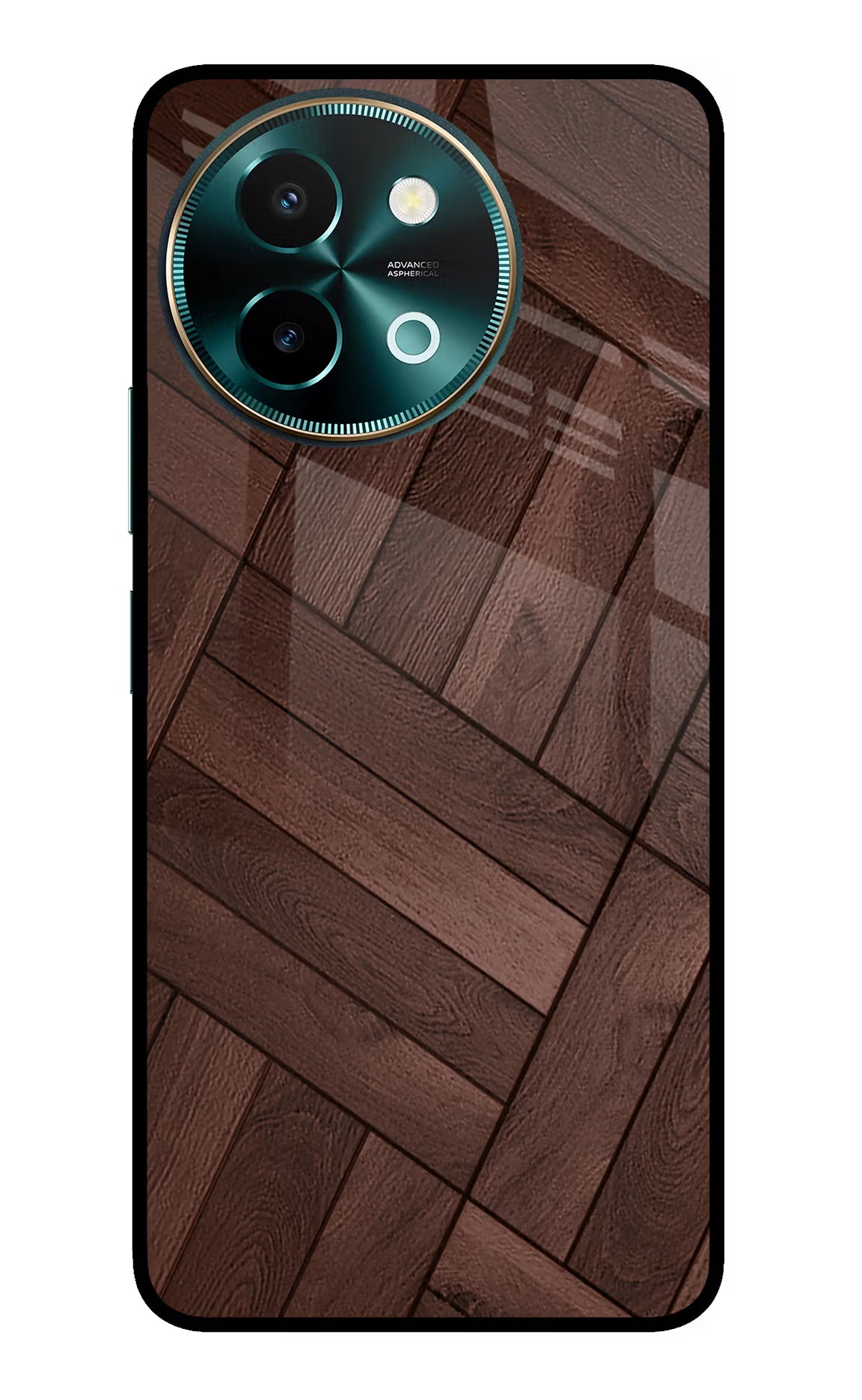 Wooden Texture Design Vivo Y58 5G Glass Case Back Cover by Casekaro