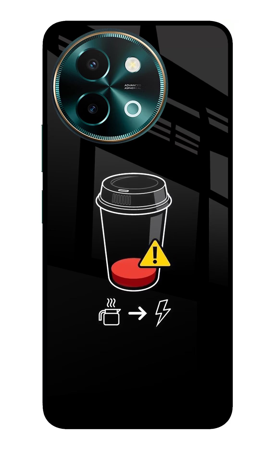 Coffee Vivo Y58 5G Glass Case Back Cover by Casekaro