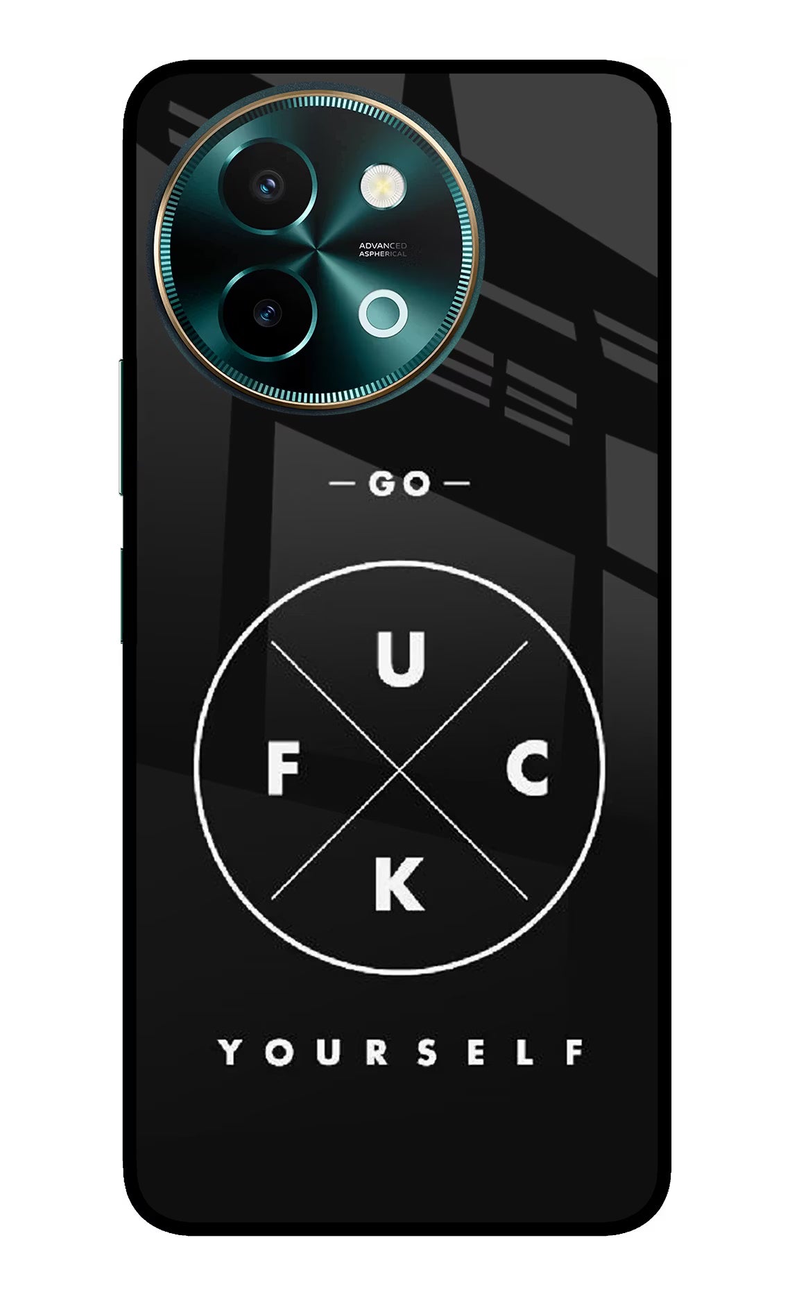 Go Fuck Yourself Vivo Y58 5G Glass Case Back Cover by Casekaro