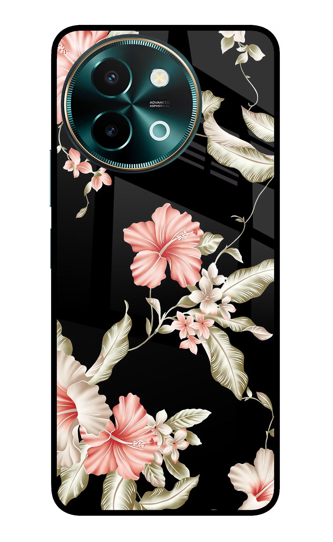 Flowers Vivo Y58 5G Glass Case Back Cover by Casekaro