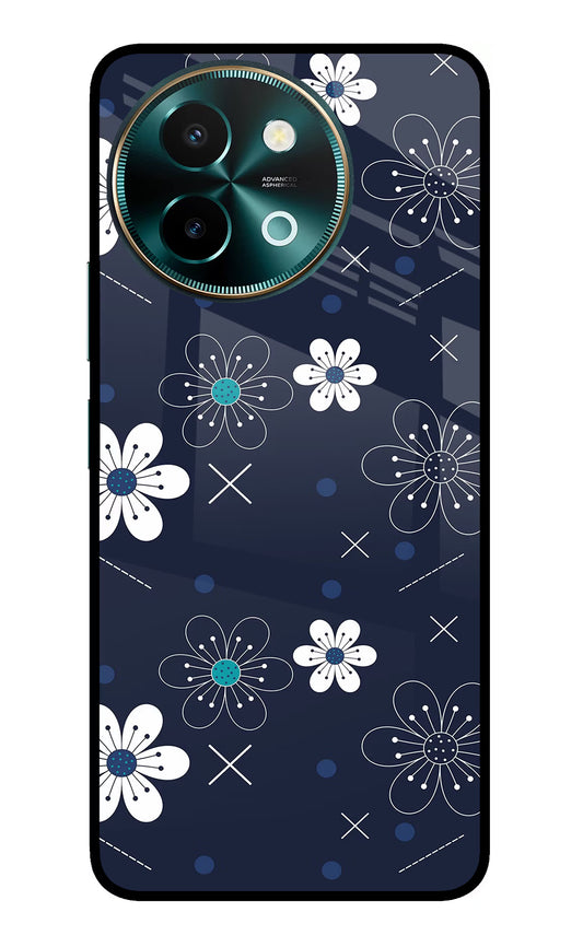 Flowers Vivo Y58 5G Glass Case