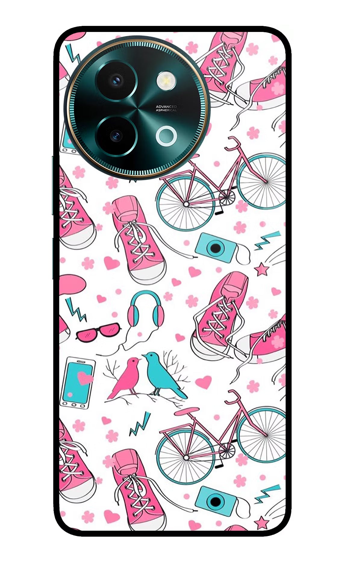 Artwork Vivo Y58 5G Glass Case Back Cover by Casekaro