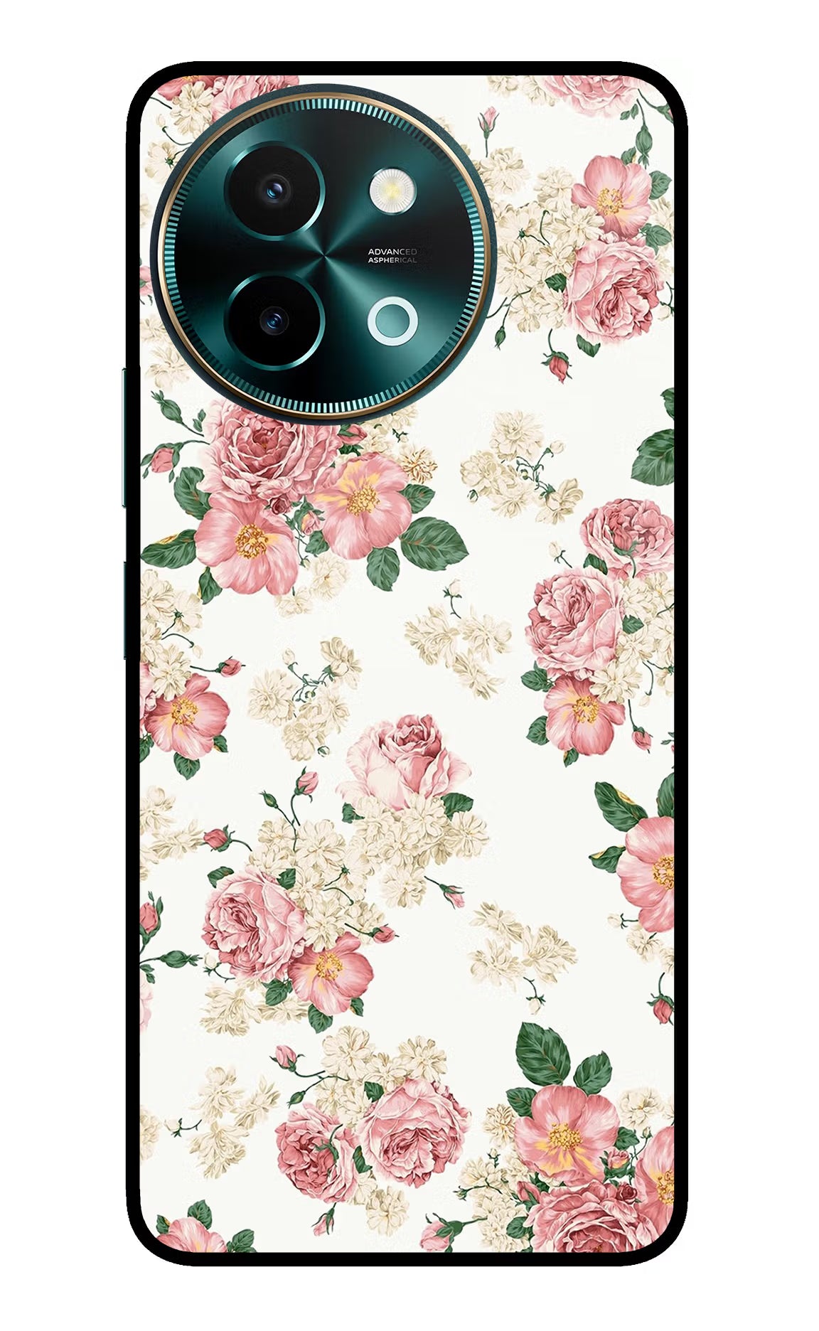Flowers Vivo Y58 5G Glass Case Back Cover by Casekaro