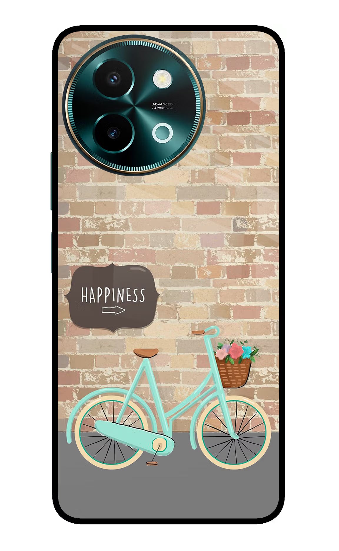 Happiness Artwork Vivo Y58 5G Glass Case Back Cover by Casekaro