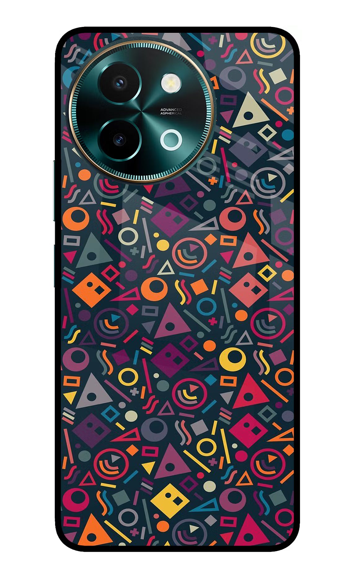 Geometric Abstract Vivo Y58 5G Glass Case Back Cover by Casekaro