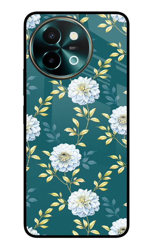 Flowers Vivo Y58 5G Glass Case