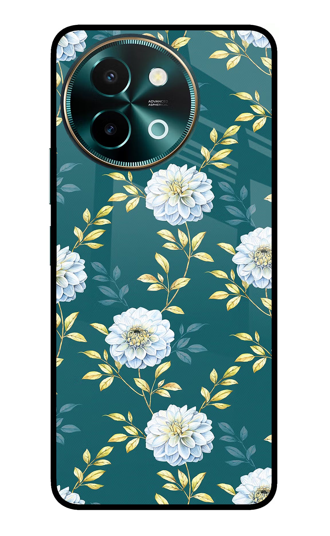 Flowers Vivo Y58 5G Glass Case Back Cover by Casekaro