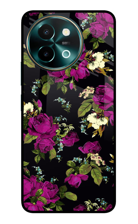 Flowers Vivo Y58 5G Glass Case