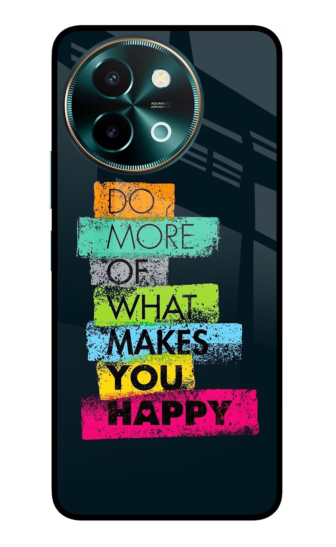 Do More Of What Makes You Happy Vivo Y58 5G Glass Case Back Cover by Casekaro