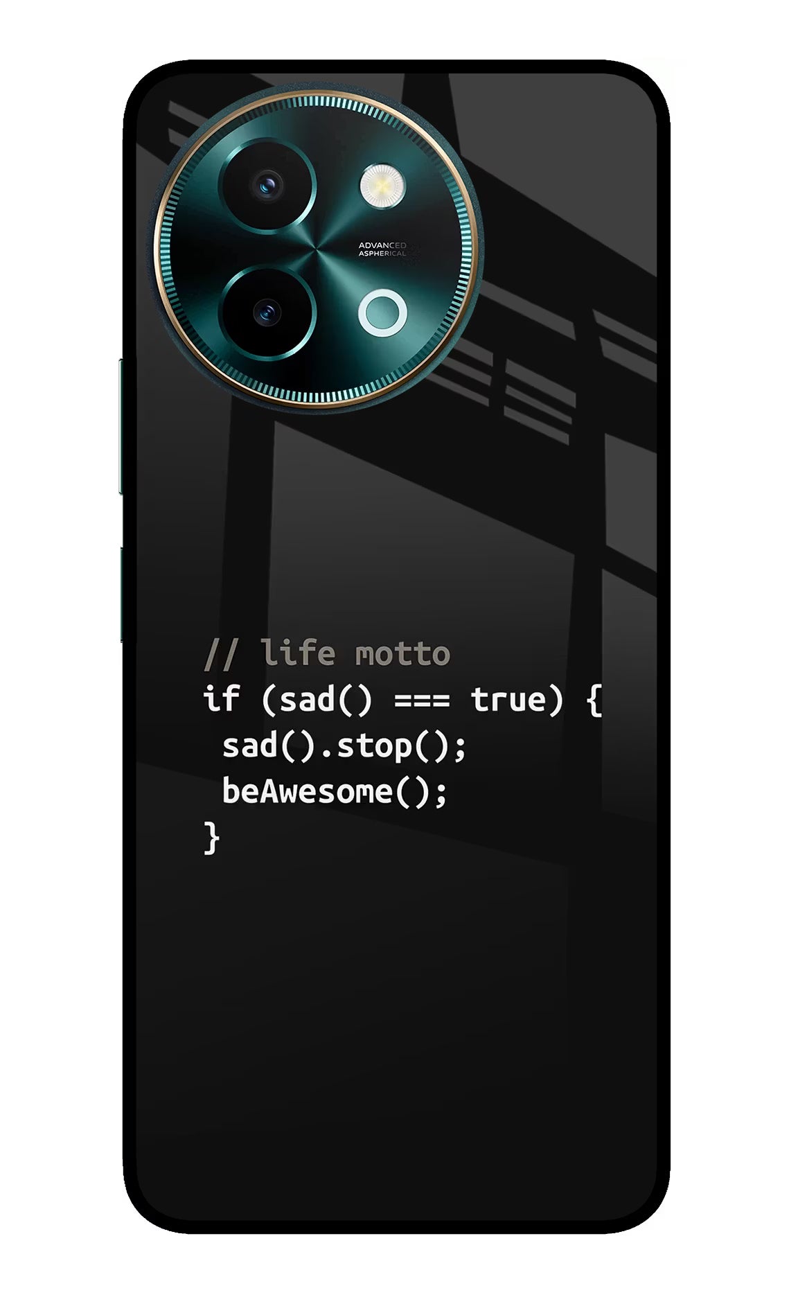 Life Motto Code Vivo Y58 5G Glass Case Back Cover by Casekaro