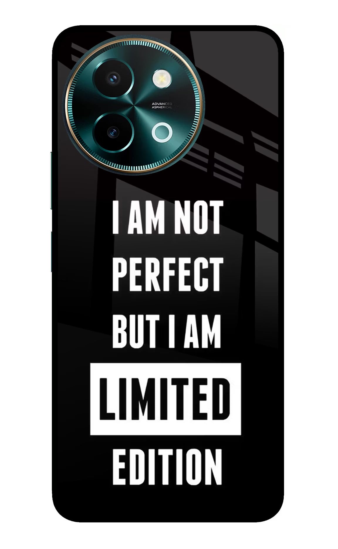 I Am Not Perfect But I Am Limited Edition Vivo Y58 5G Glass Case Back Cover by Casekaro