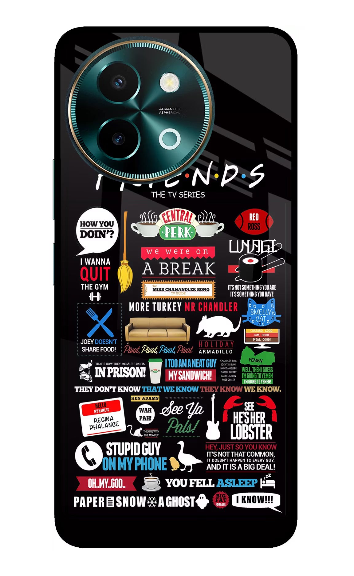 FRIENDS Vivo Y58 5G Glass Case Back Cover by Casekaro