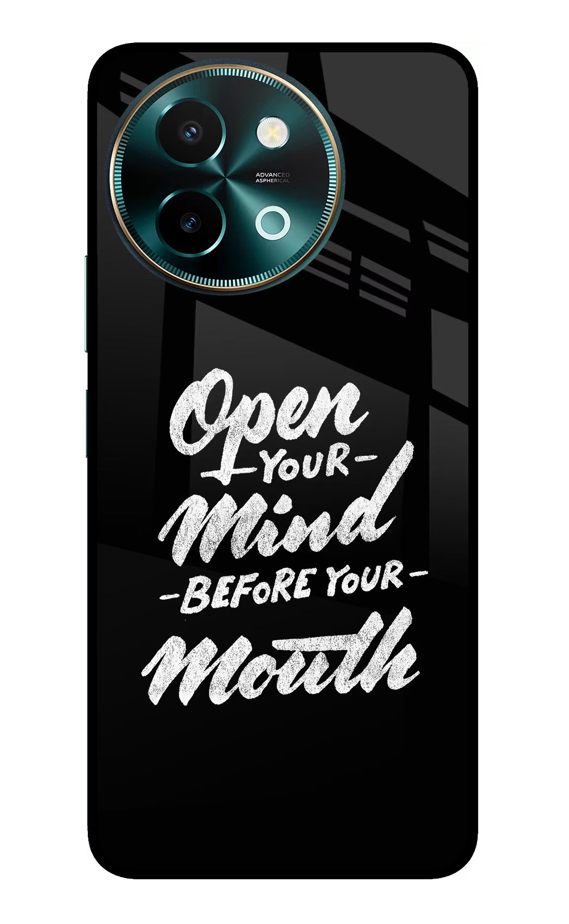 Open Your Mind Before Your Mouth Vivo Y58 5G Glass Case Back Cover by Casekaro