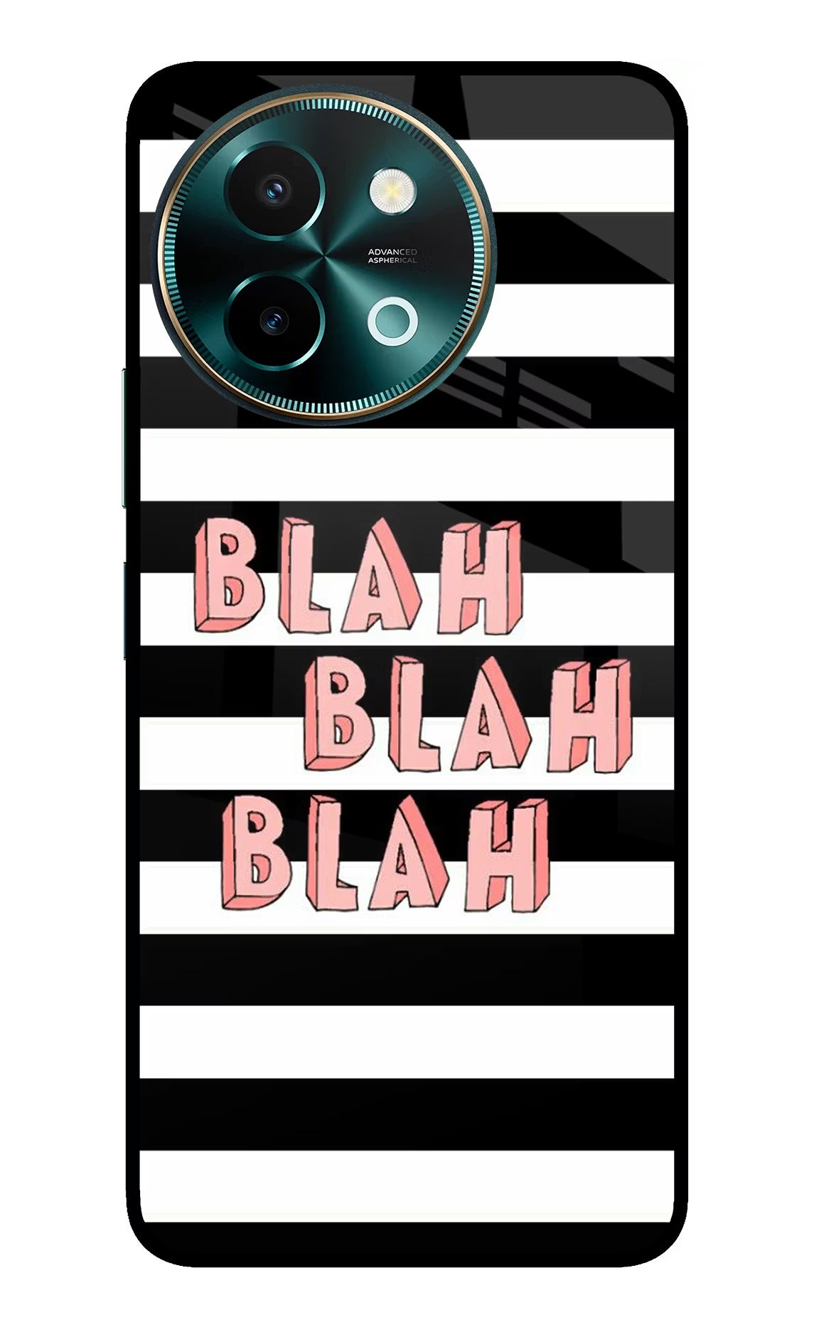 Blah Blah Blah Vivo Y58 5G Glass Case Back Cover by Casekaro