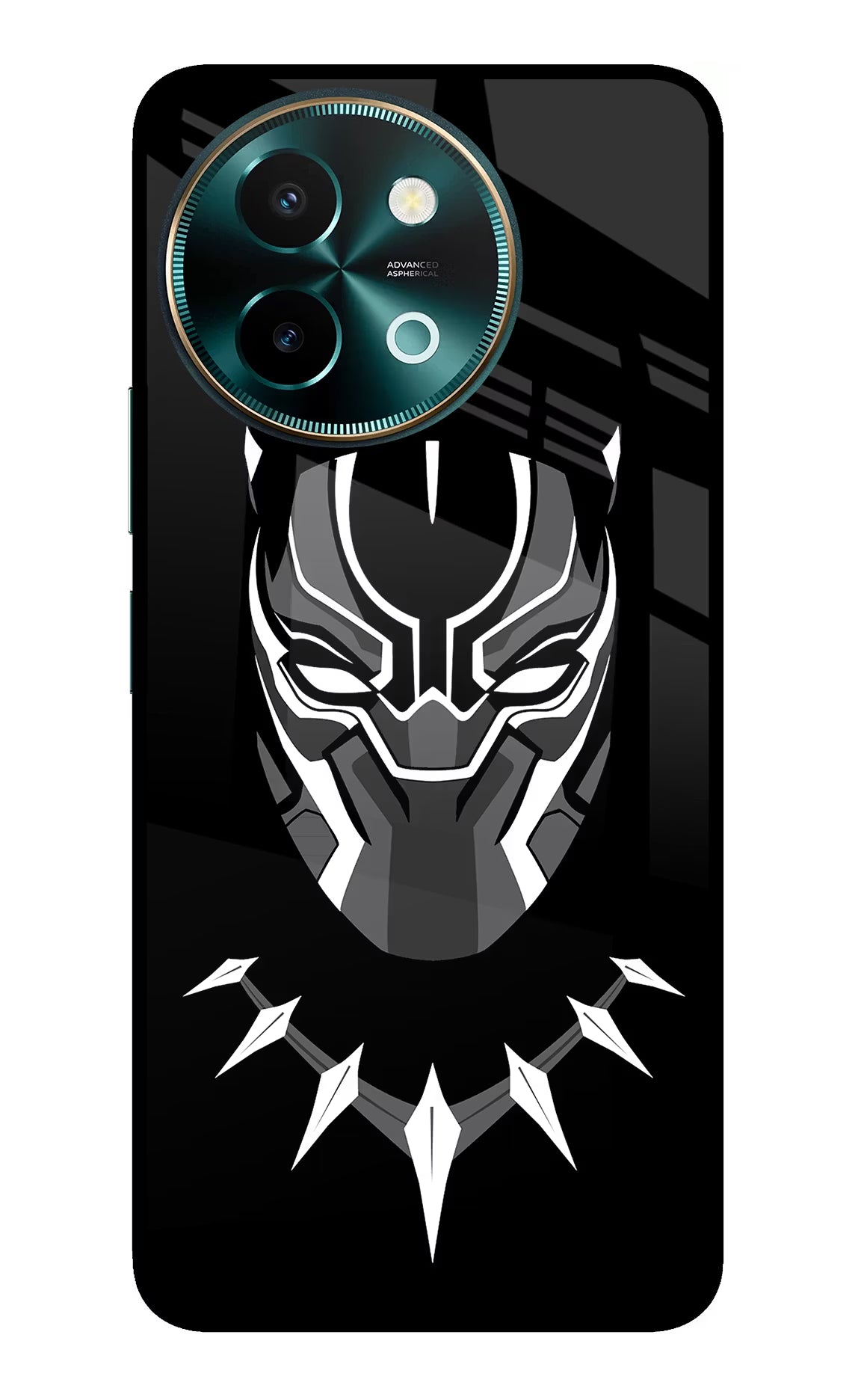 Black Panther Vivo Y58 5G Glass Case Back Cover by Casekaro