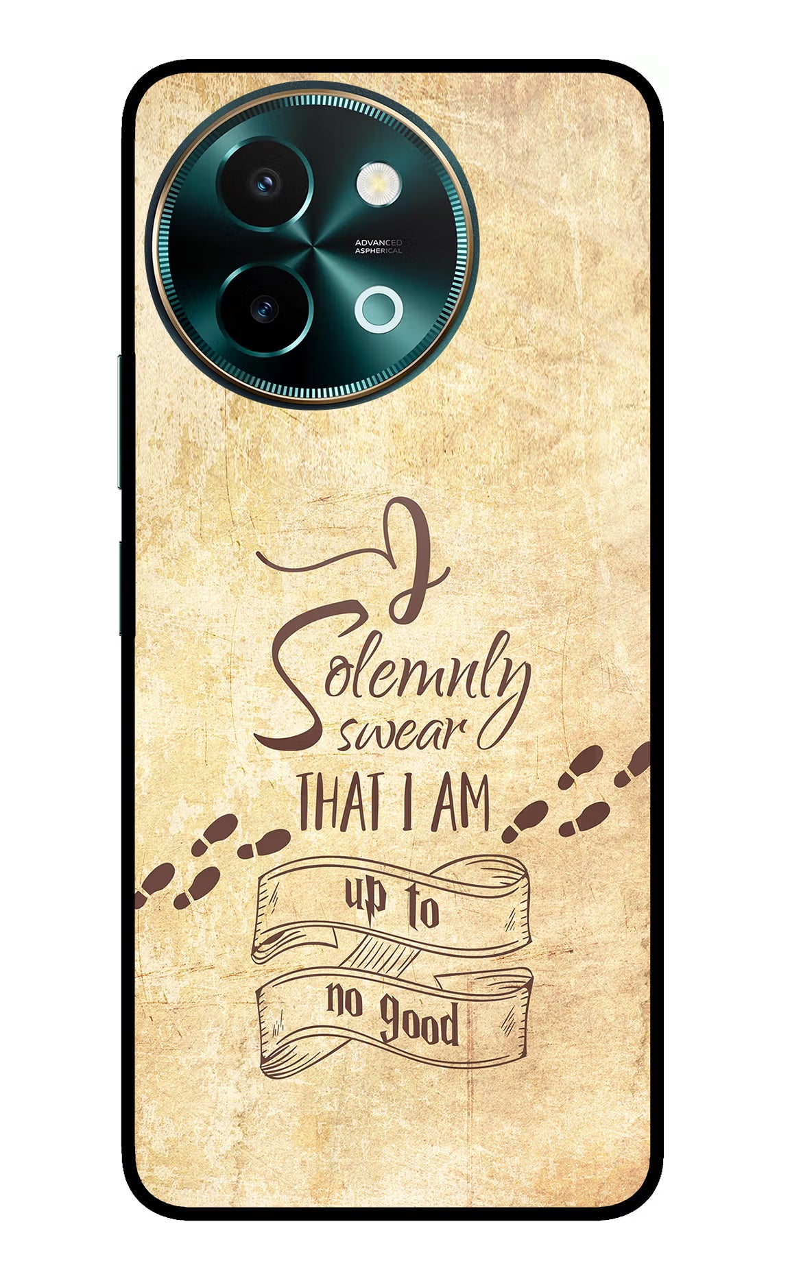 I Solemnly swear that i up to no good Vivo Y58 5G Glass Case Back Cover by Casekaro