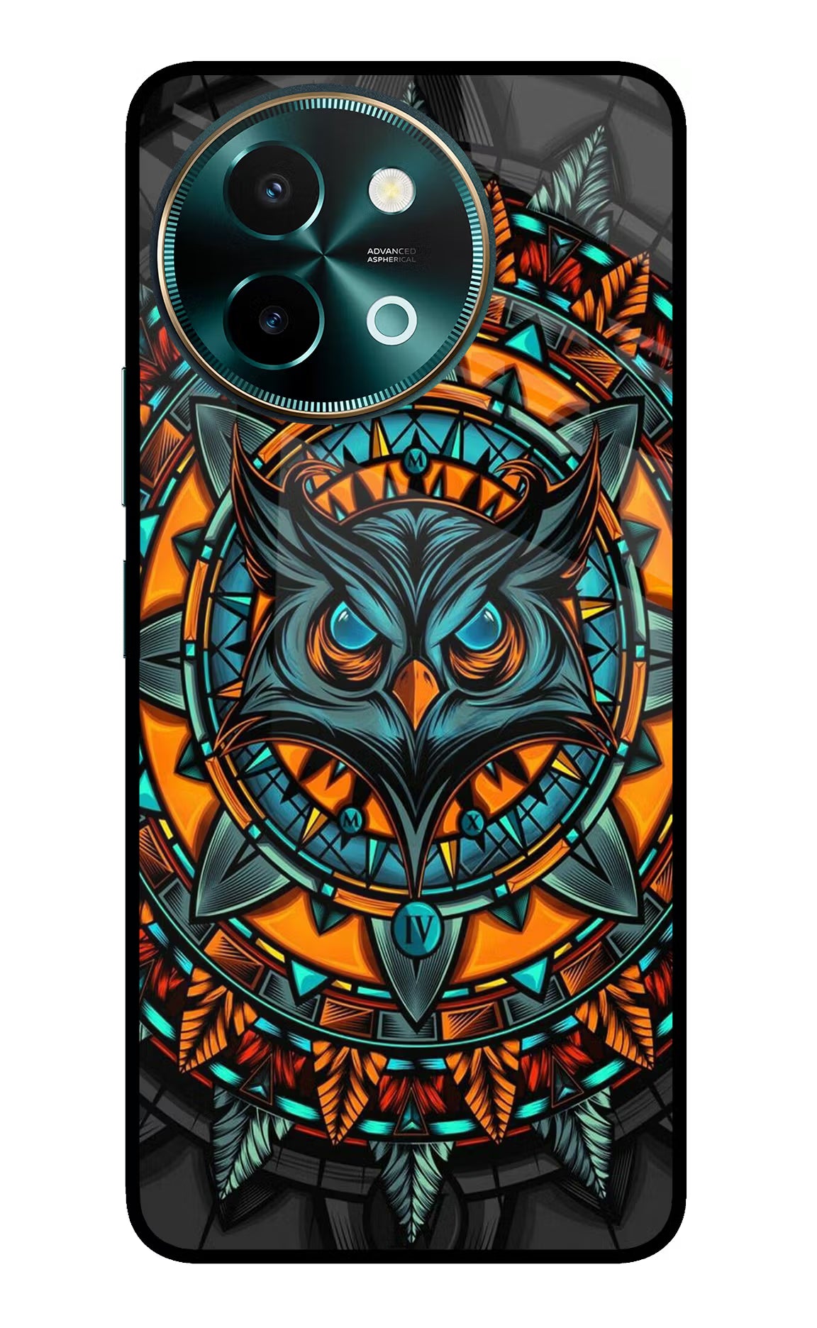 Angry Owl Art Vivo Y58 5G Glass Case Back Cover by Casekaro