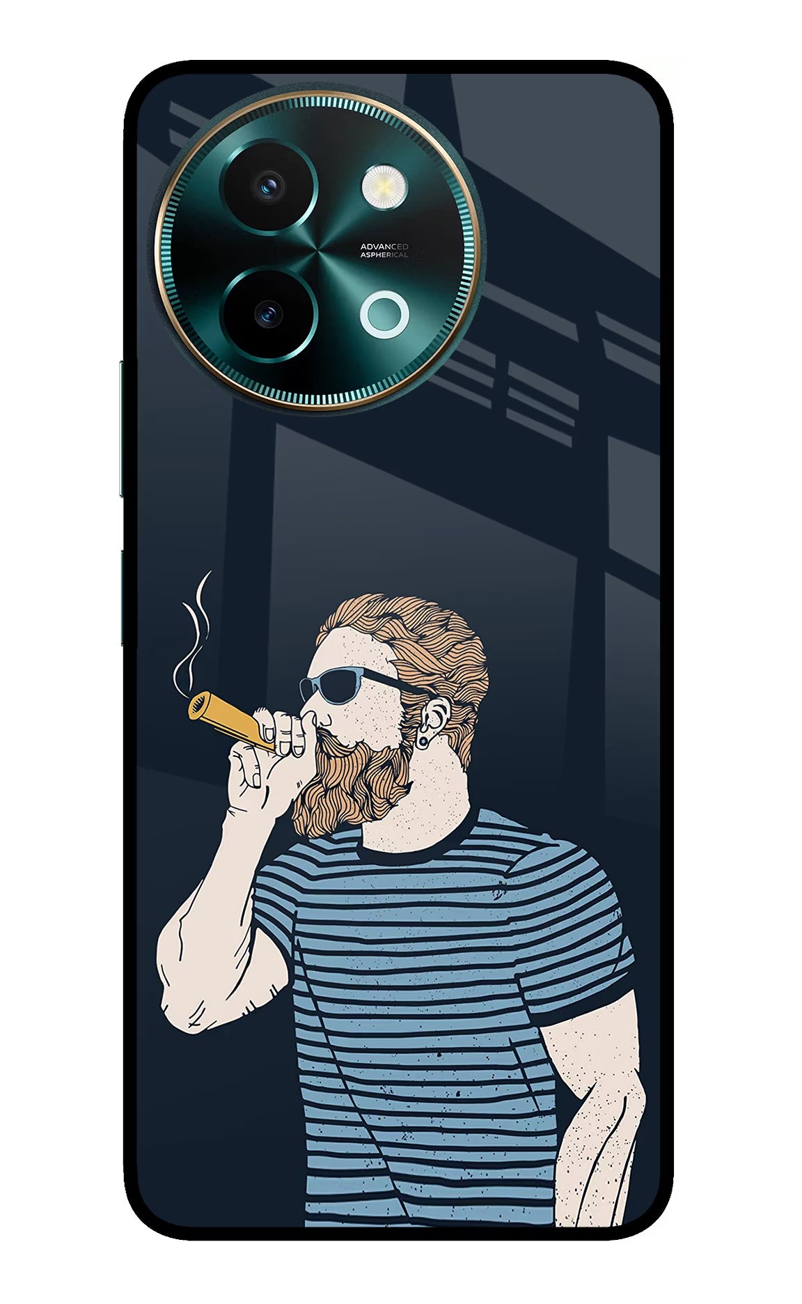 Smoking Vivo Y58 5G Glass Case Back Cover by Casekaro