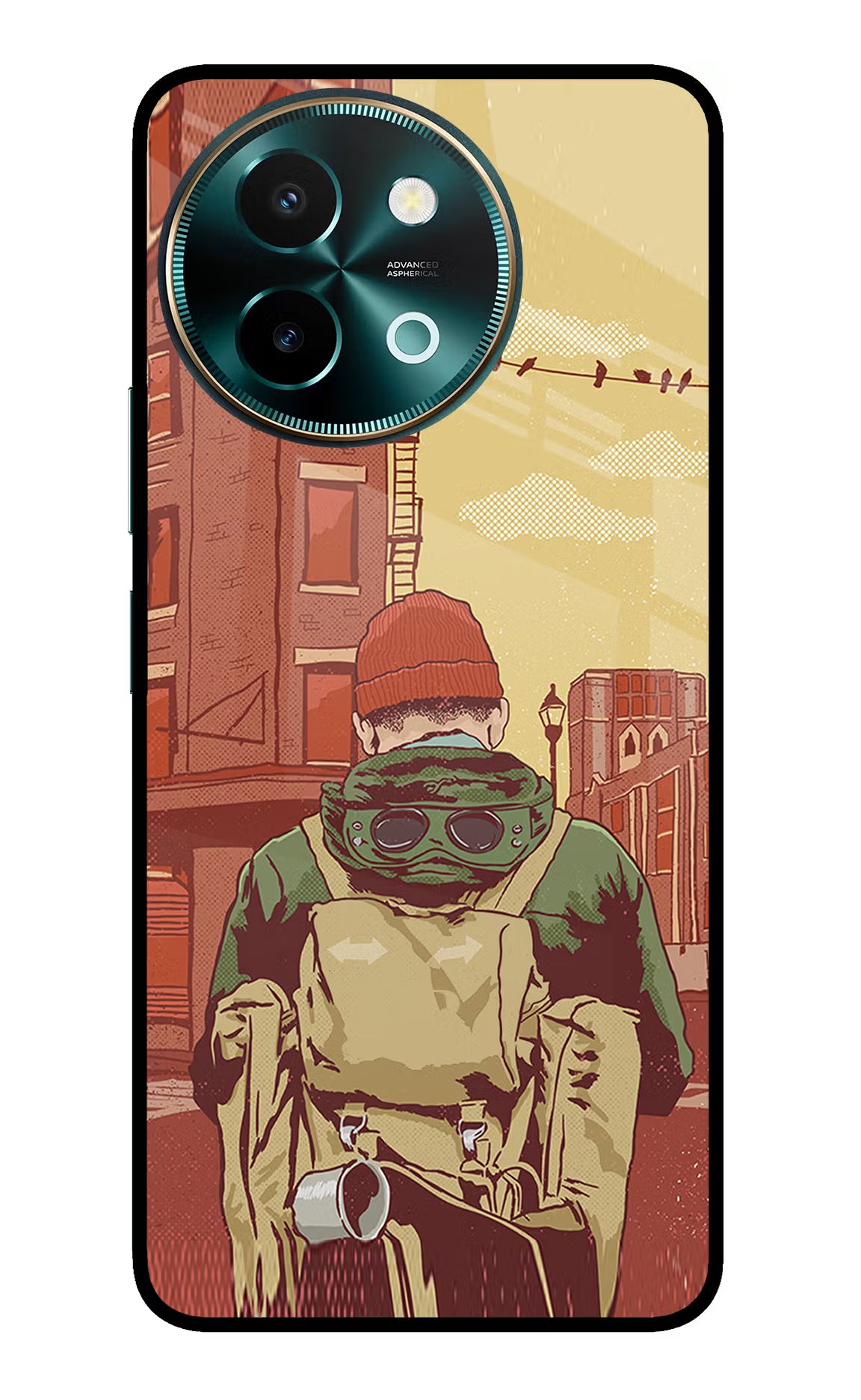 Adventurous Vivo Y58 5G Glass Case Back Cover by Casekaro