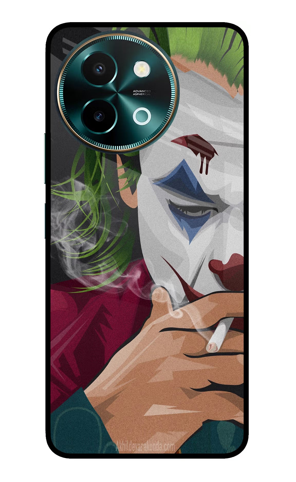 Joker Smoking Vivo Y58 5G Glass Case Back Cover by Casekaro