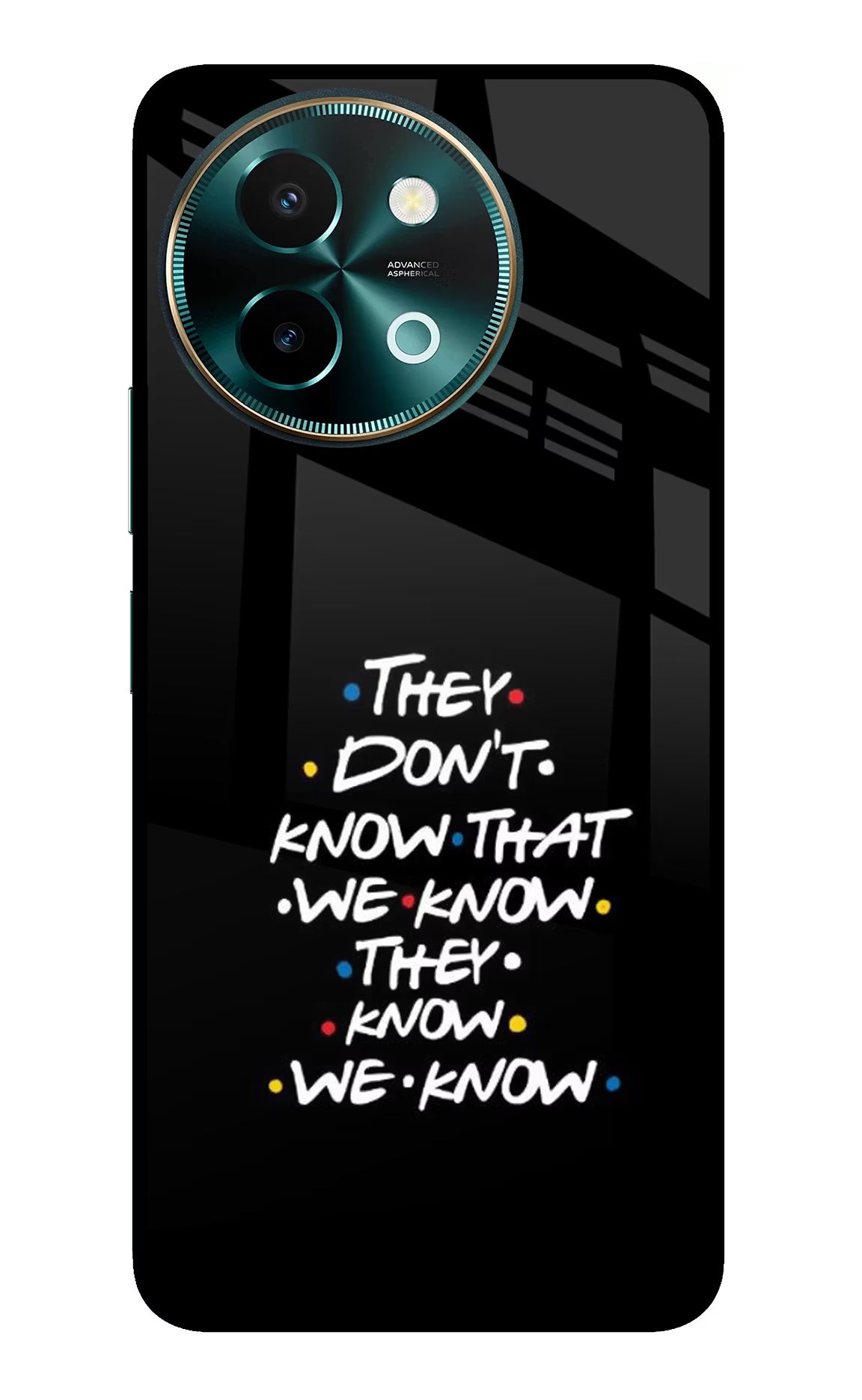 FRIENDS Dialogue Vivo Y58 5G Glass Case Back Cover by Casekaro