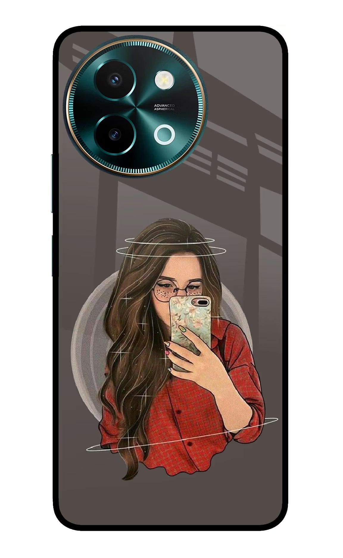 Selfie Queen Vivo Y58 5G Glass Case Back Cover by Casekaro