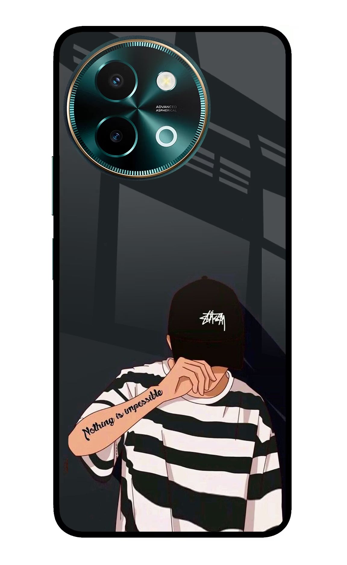 Aesthetic Boy Vivo Y58 5G Glass Case Back Cover by Casekaro