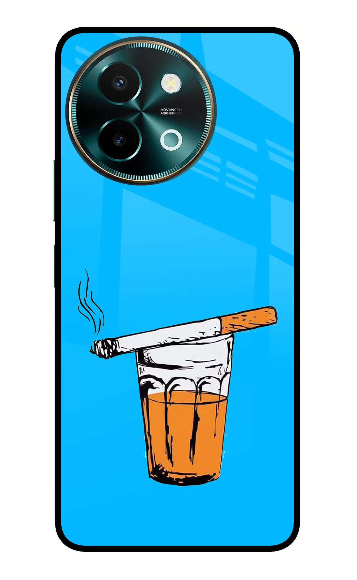 Chai Sutta Vivo Y58 5G Glass Case Back Cover by Casekaro