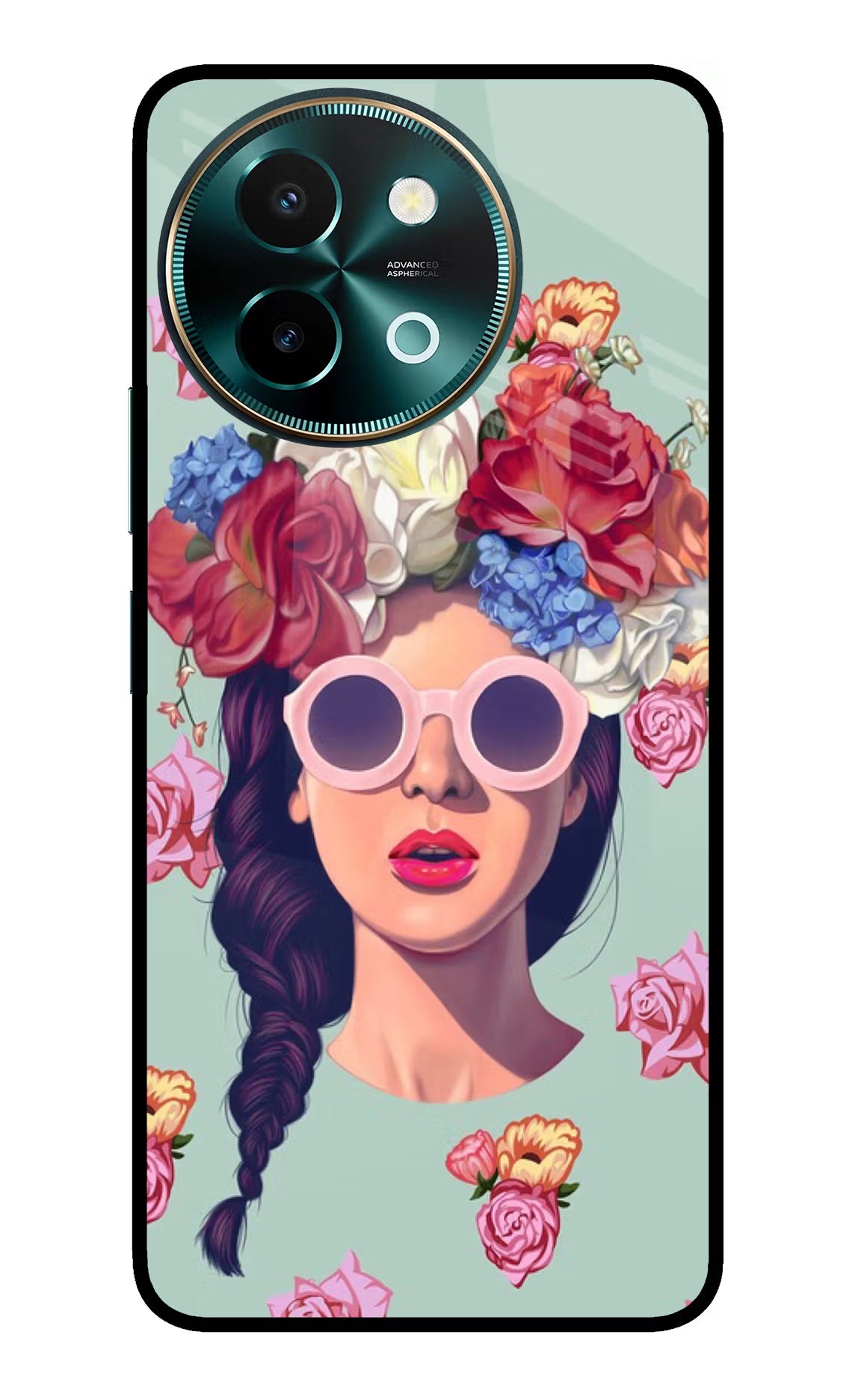 Pretty Girl Vivo Y58 5G Glass Case Back Cover by Casekaro