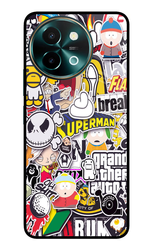 Sticker Bomb Vivo Y58 5G Glass Case
