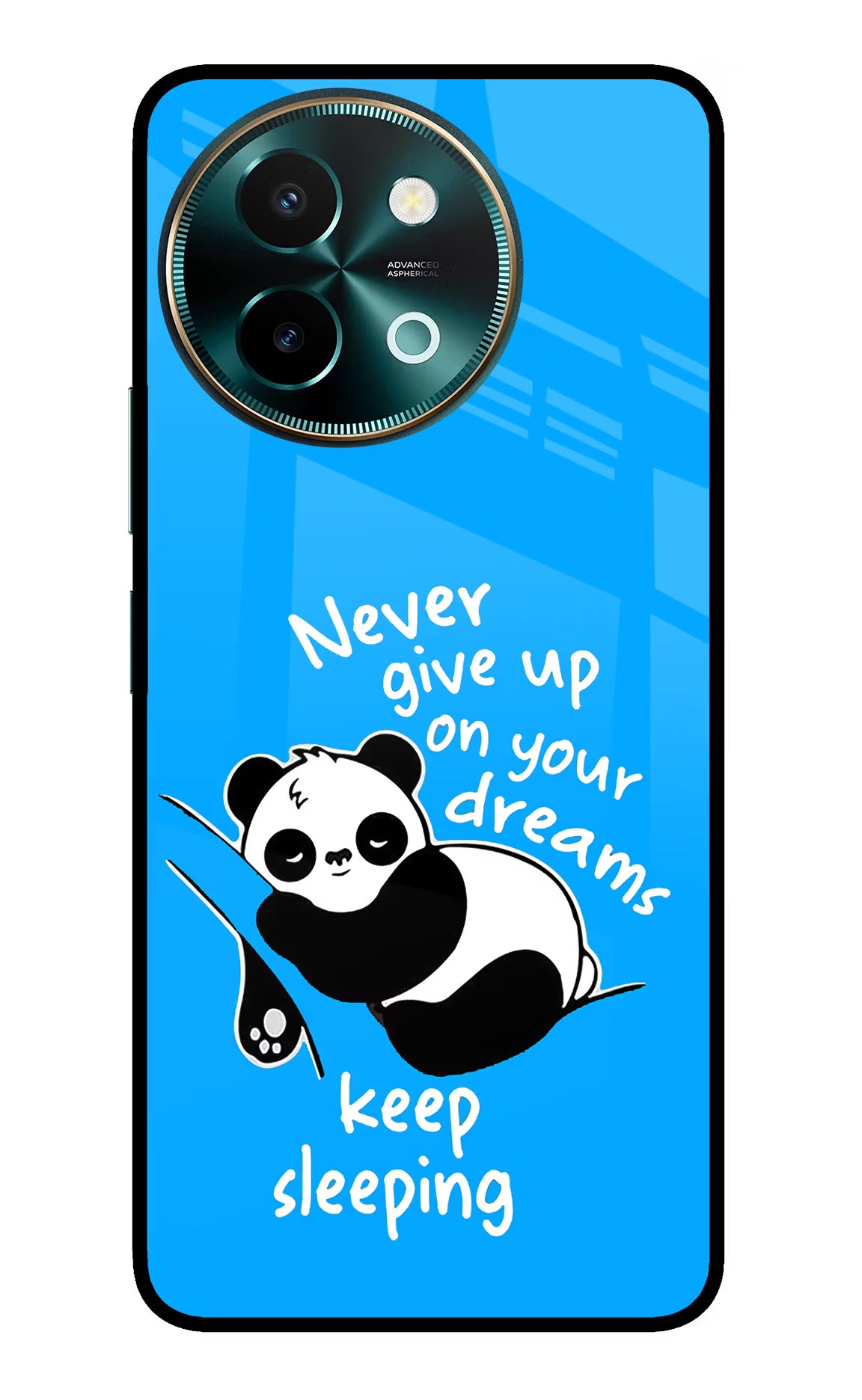Keep Sleeping Vivo Y58 5G Glass Case Back Cover by Casekaro