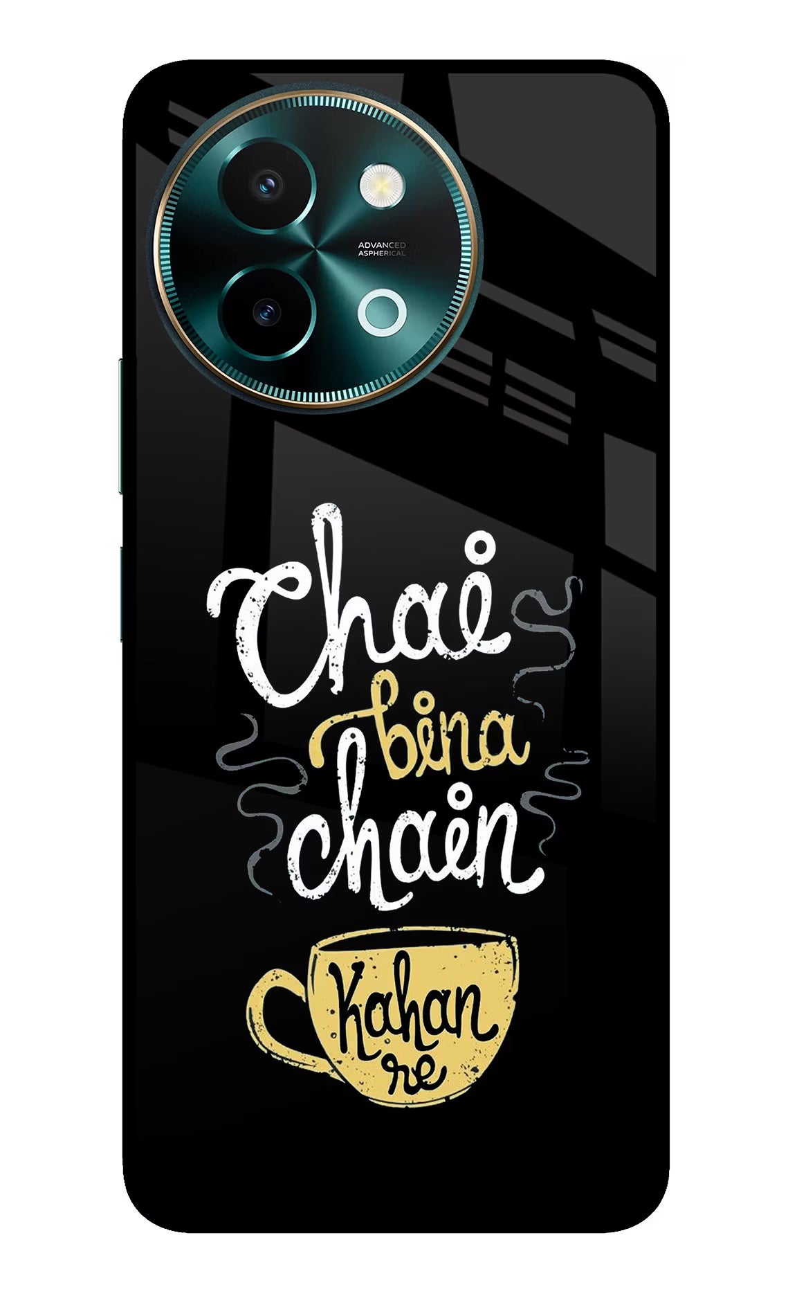 Chai Bina Chain Kaha Re Vivo Y58 5G Glass Case Back Cover by Casekaro
