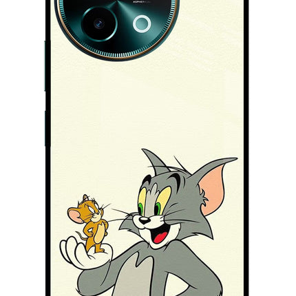 Tom & Jerry Vivo Y58 5G Glass Case Back Cover by Casekaro