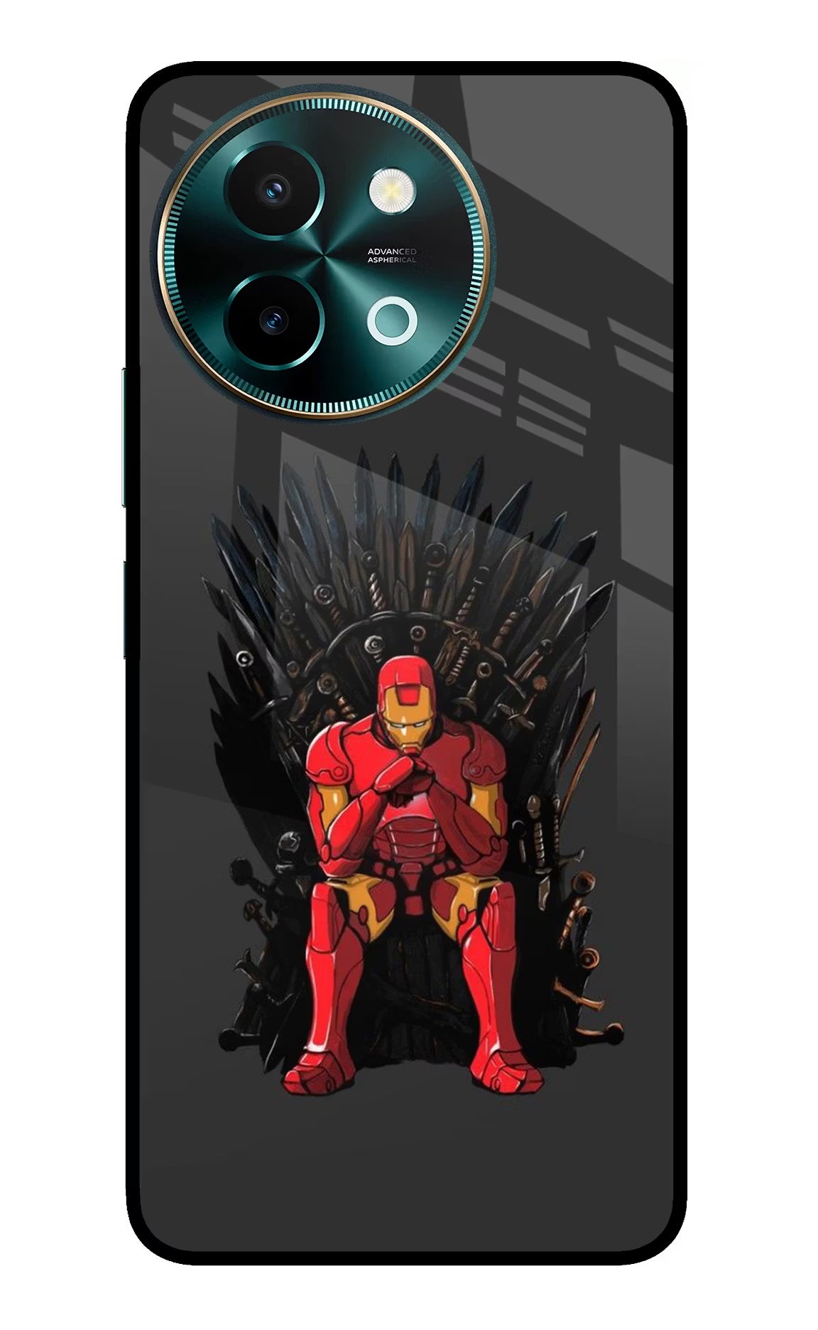 Ironman Throne Vivo Y58 5G Glass Case Back Cover by Casekaro