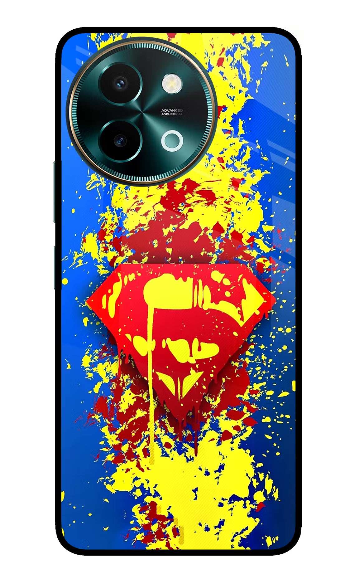 Superman logo Vivo Y58 5G Glass Case Back Cover by Casekaro