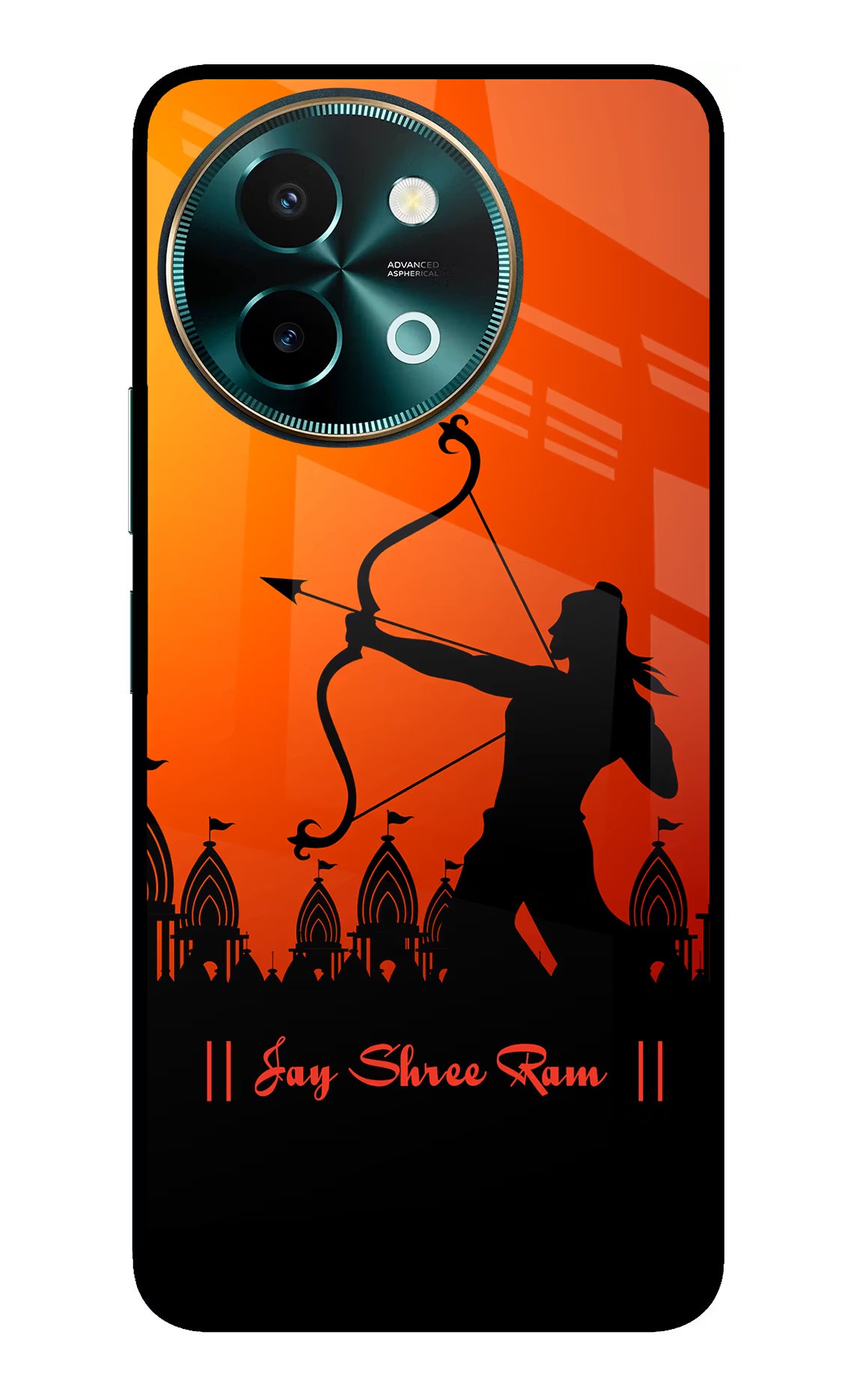 Lord Ram - 4 Vivo Y58 5G Glass Case Back Cover by Casekaro